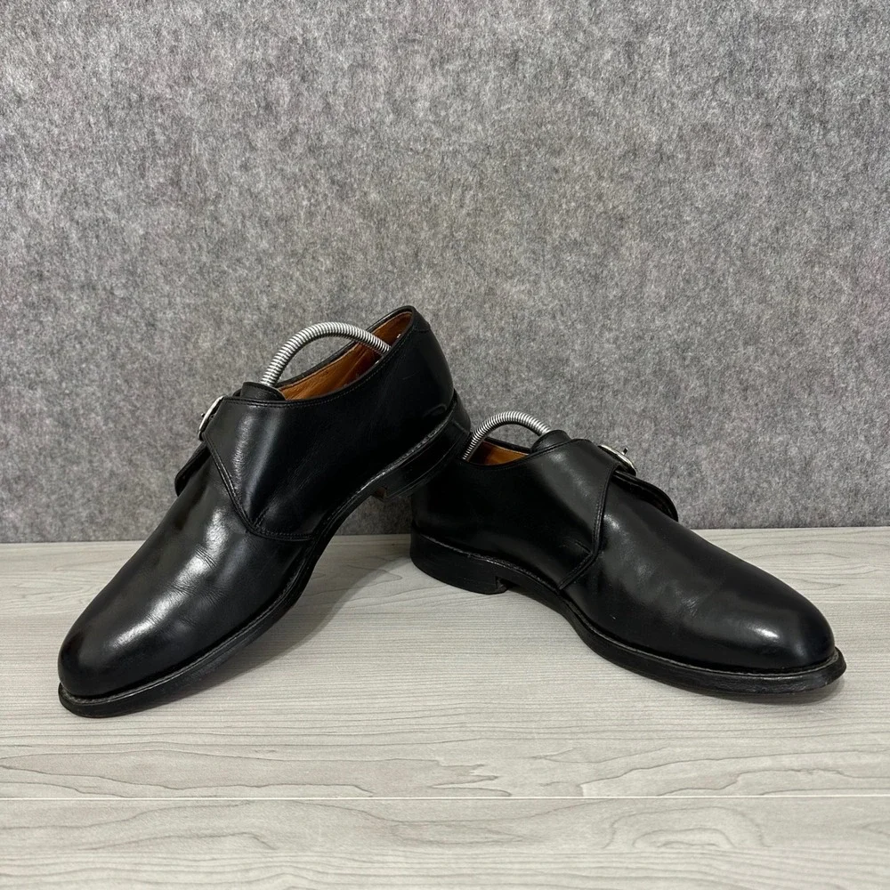 Allen‎ Edmonds Garner Men 9.5 Black Monk Strap Dress Shoes Leather Made in USA